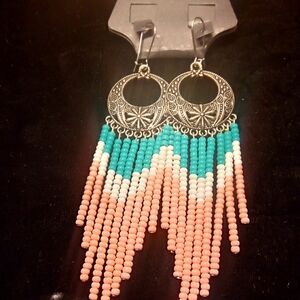 Artisan Beaded Fringe Earrings